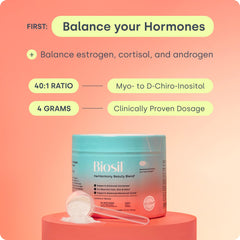 Biosil HerHarmony bottle pour shows built-in convenience for mixing.