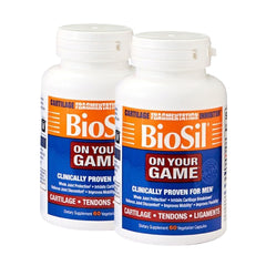 Biosil On Your Game bottle front view showing capsules for joint support