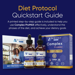 BioSource Labs Complex ProMAX Drops ingredients highlight natural blend for energy and focus.