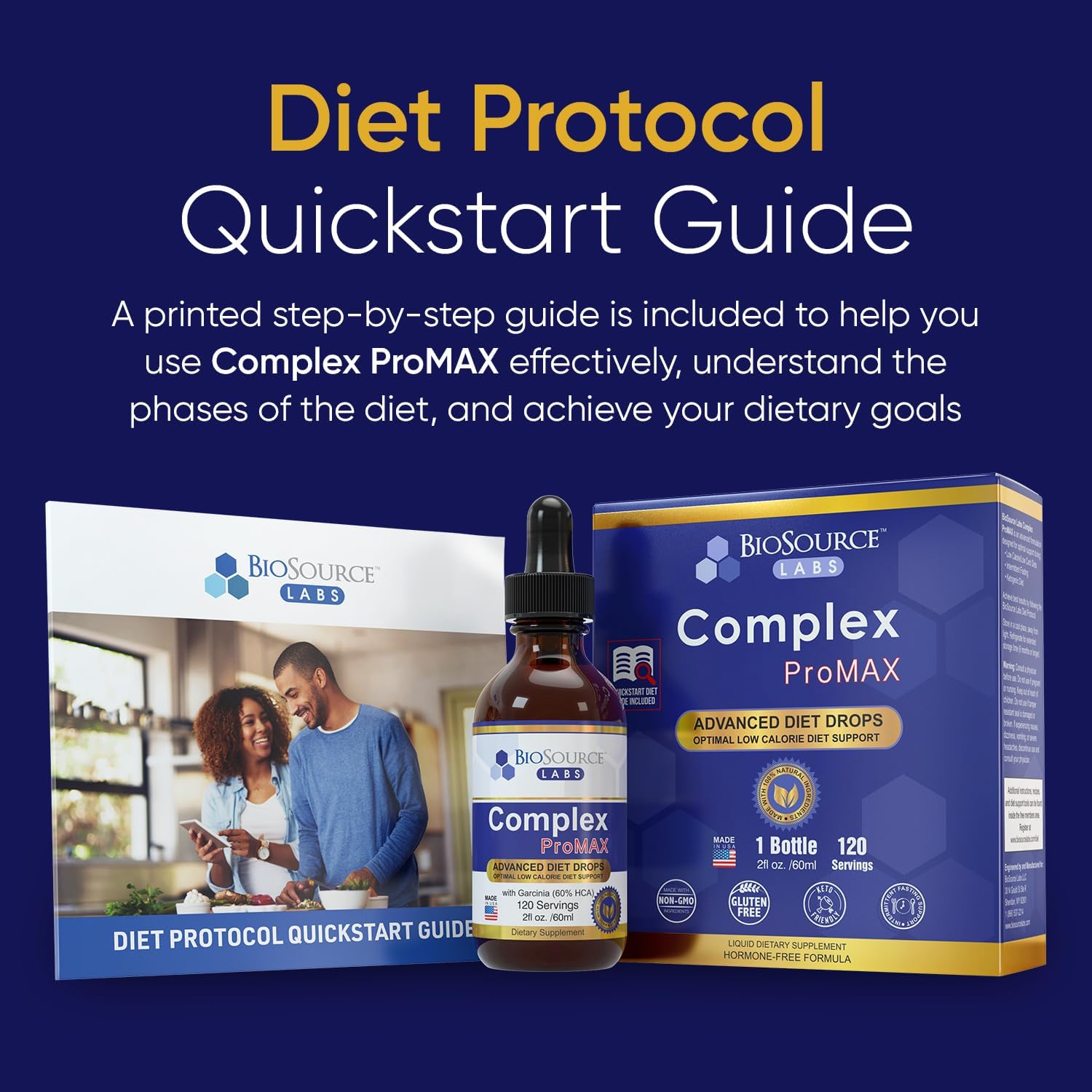 BioSource Labs Complex ProMAX label close-up highlighting natural formula for dieting.