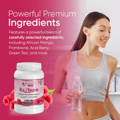 BioSource Razburn with green tea ingredients visual hint for natural metabolism support.