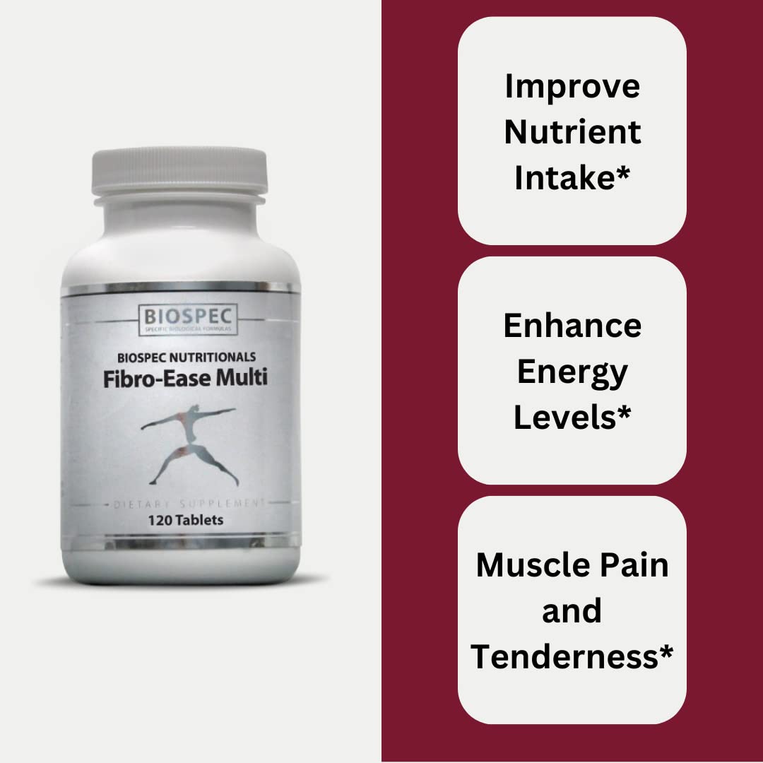 BIOSPEC Fibro-Ease Multi daily dosage guidance with two tablets.