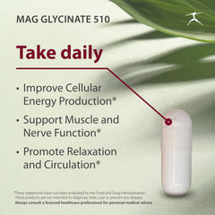 BIOSPEC Nutritionals Mag Glycinate 510 capsules ready to take for muscle support.