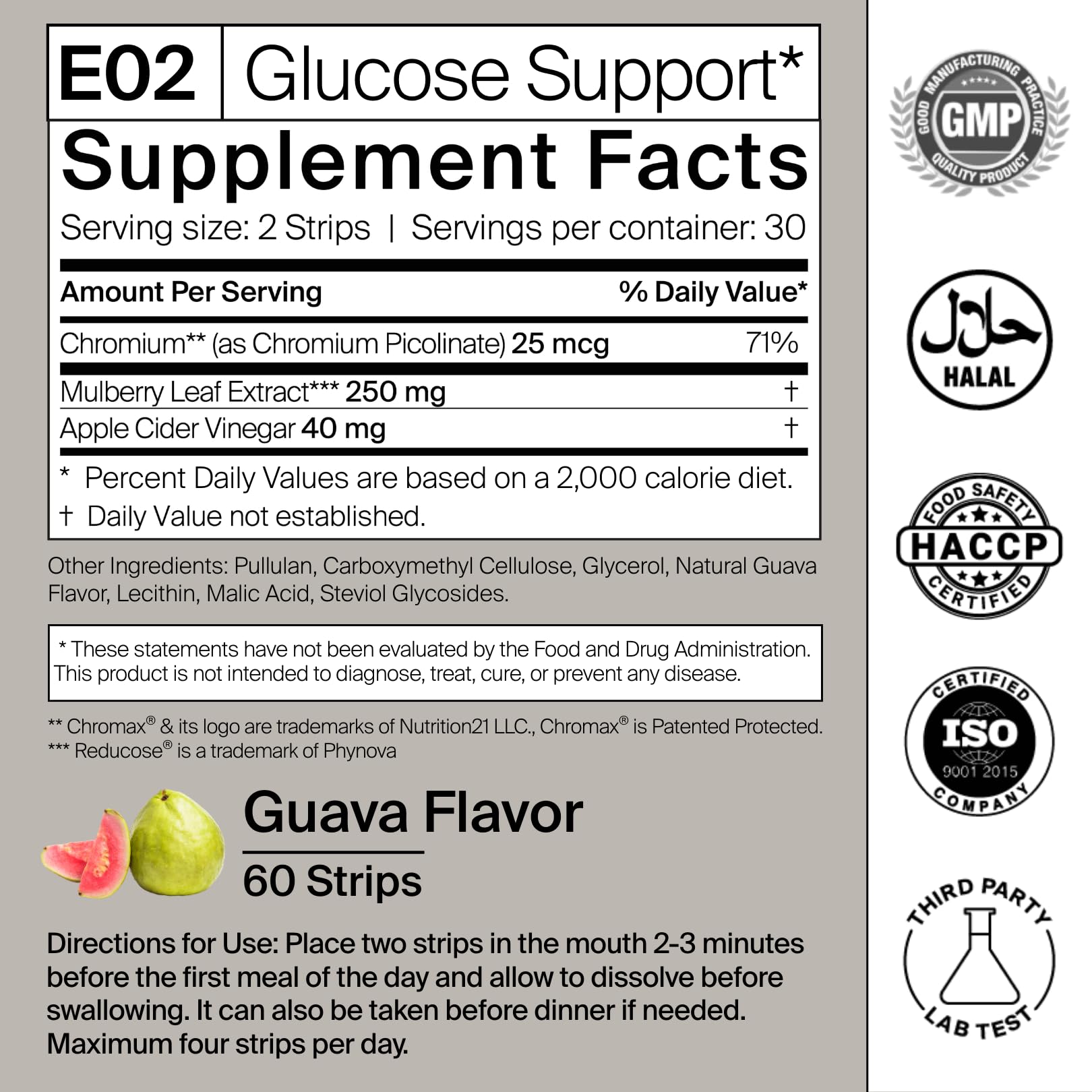 BIOSTRIPS Glucose Support strip branding highlights convenient wellness.