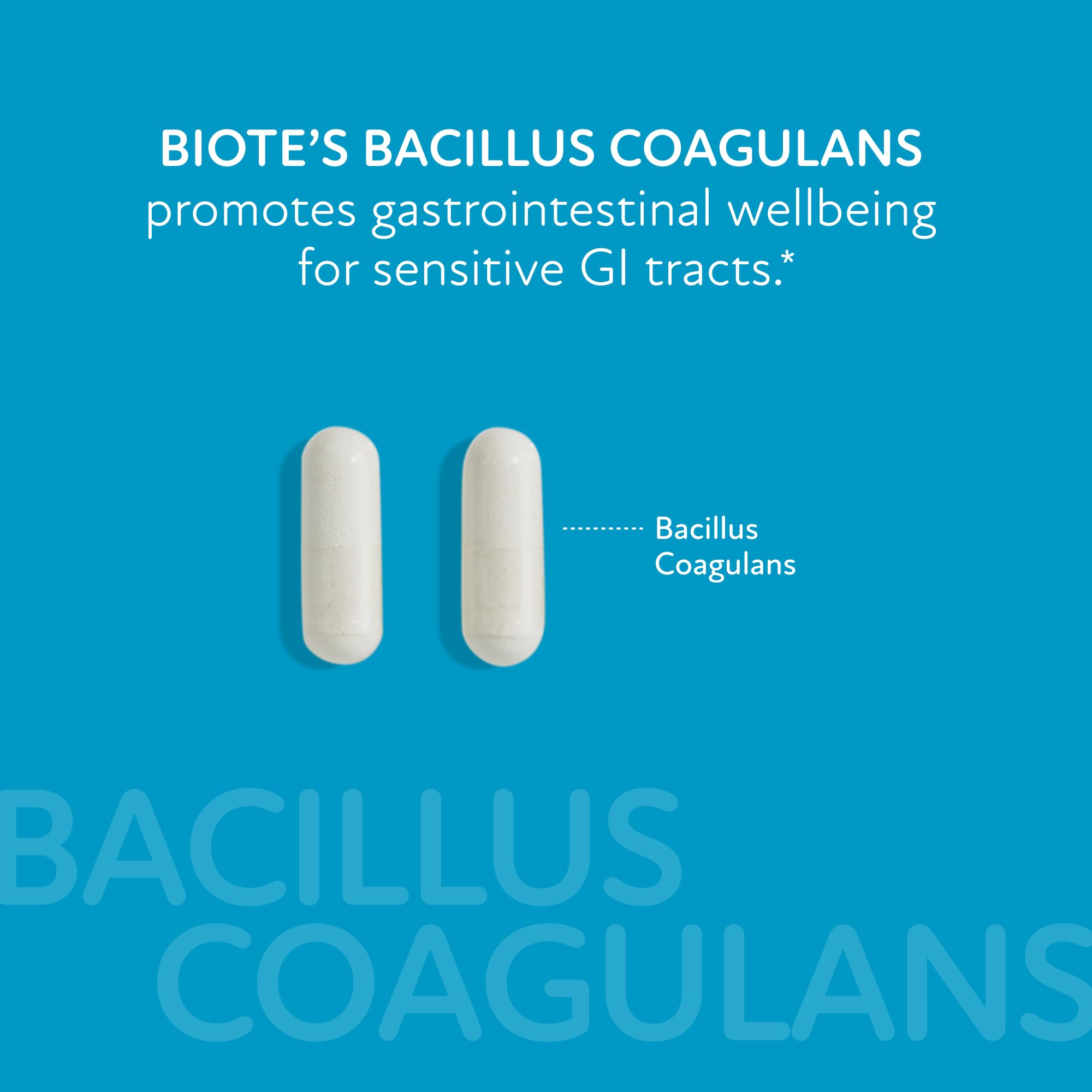 Biote Bacillus Coagulans label detail showing allergen information for allergen-conscious shoppers