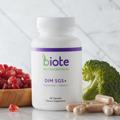 Biote DIM SGS+ capsules shown for appetite control and detox support.