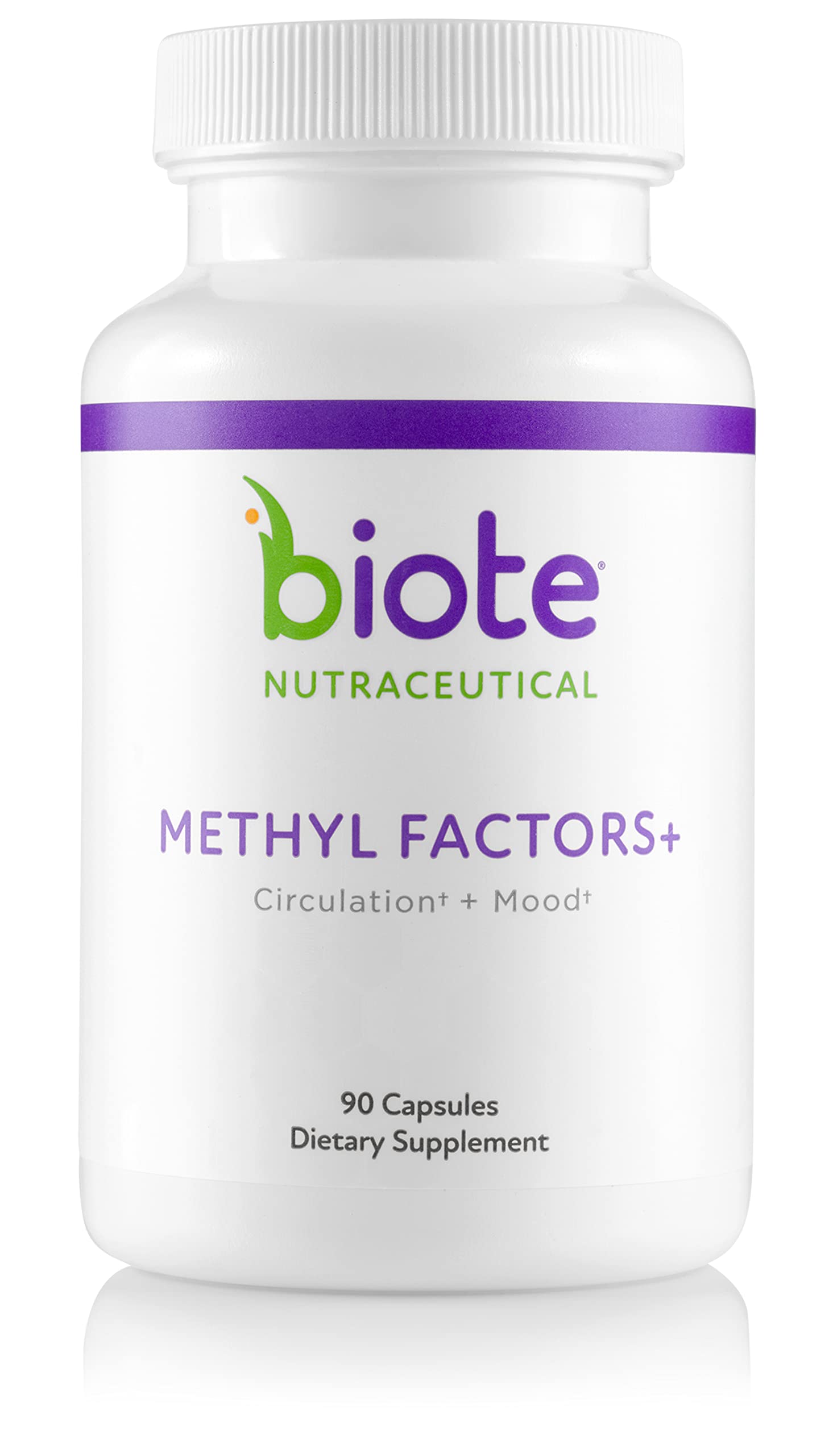 Biote Methyl Factors+ bottle with capsules showing methylation support