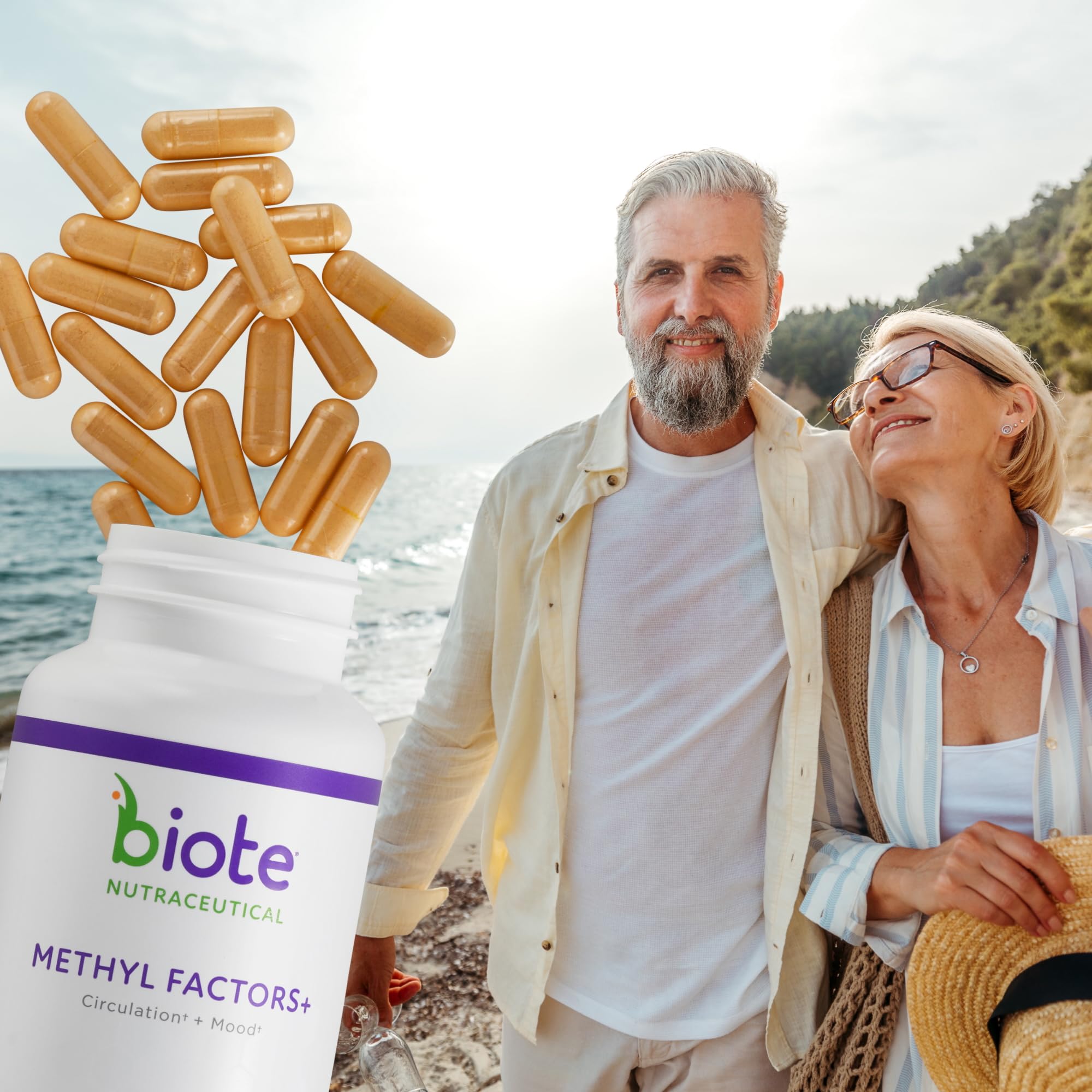 Biote Methyl Factors+ label detail shows ingredients and serving size