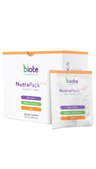 Biote NutraPackPlus daily packet front view for on-the-go wellness.