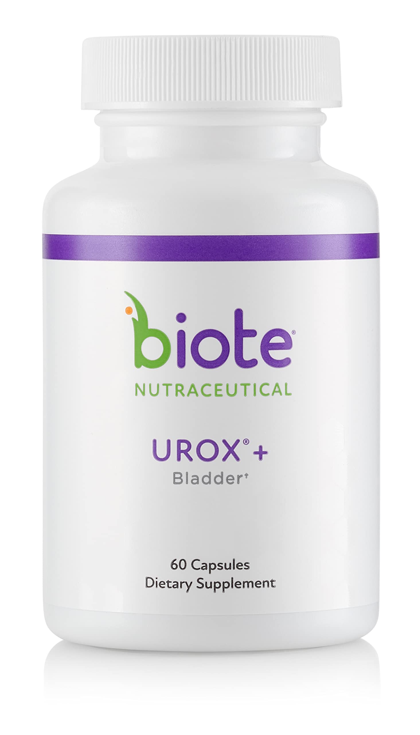 Biote Urox+ bottle close-up promoting bladder health and daily comfort