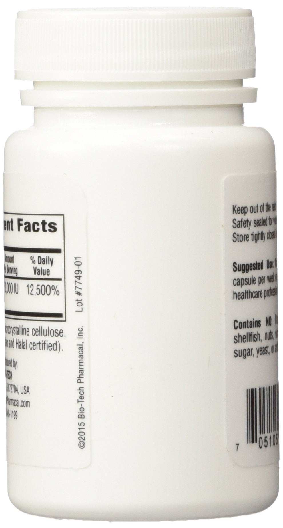 BioTech Pharmacal D3-50 label info shows dosage and ingredients