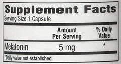 Close-up of Bio-Tech Pharmacal Melatonin capsules emphasizes easy nightly intake.