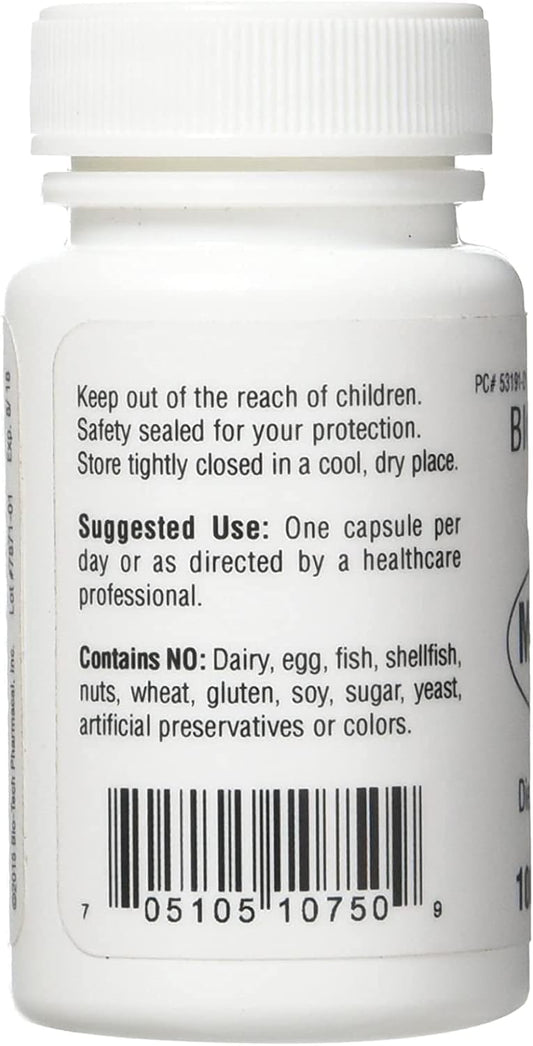Close-up of Bio-Tech Pharmacal Melatonin label highlights dosage details for confident dosing.