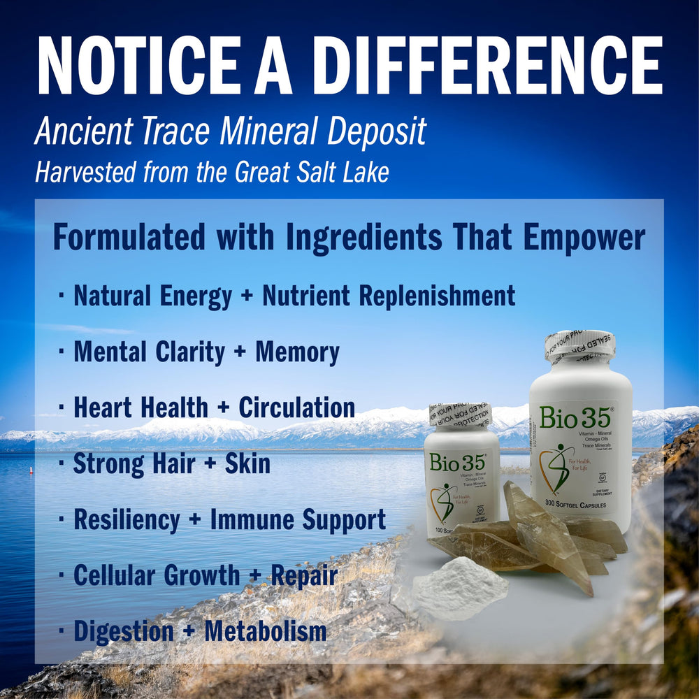 Biotek Bio-35 bottle with digestive enzyme infographic close-up.
