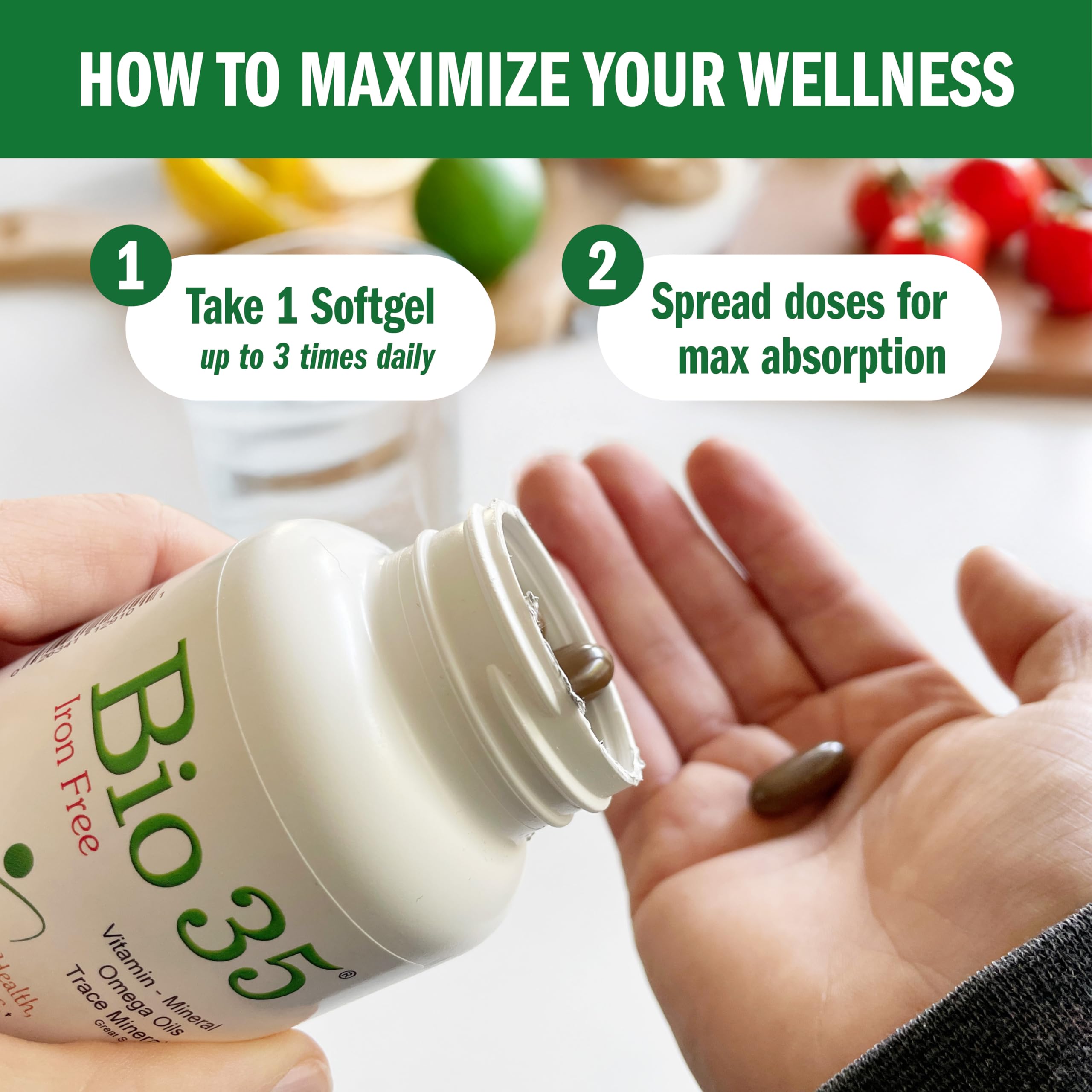 Biotek Bio-35 digestive enzymes imagery indicating enzyme-assisted digestion support.