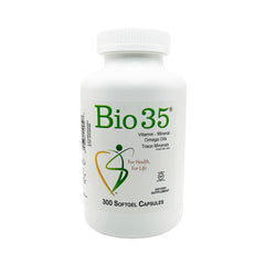 Bio35 softgel bottle front for daily wellness