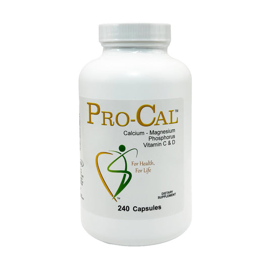Biotek Pro-Cal bottle front, sturdy packaging for daily bone support.