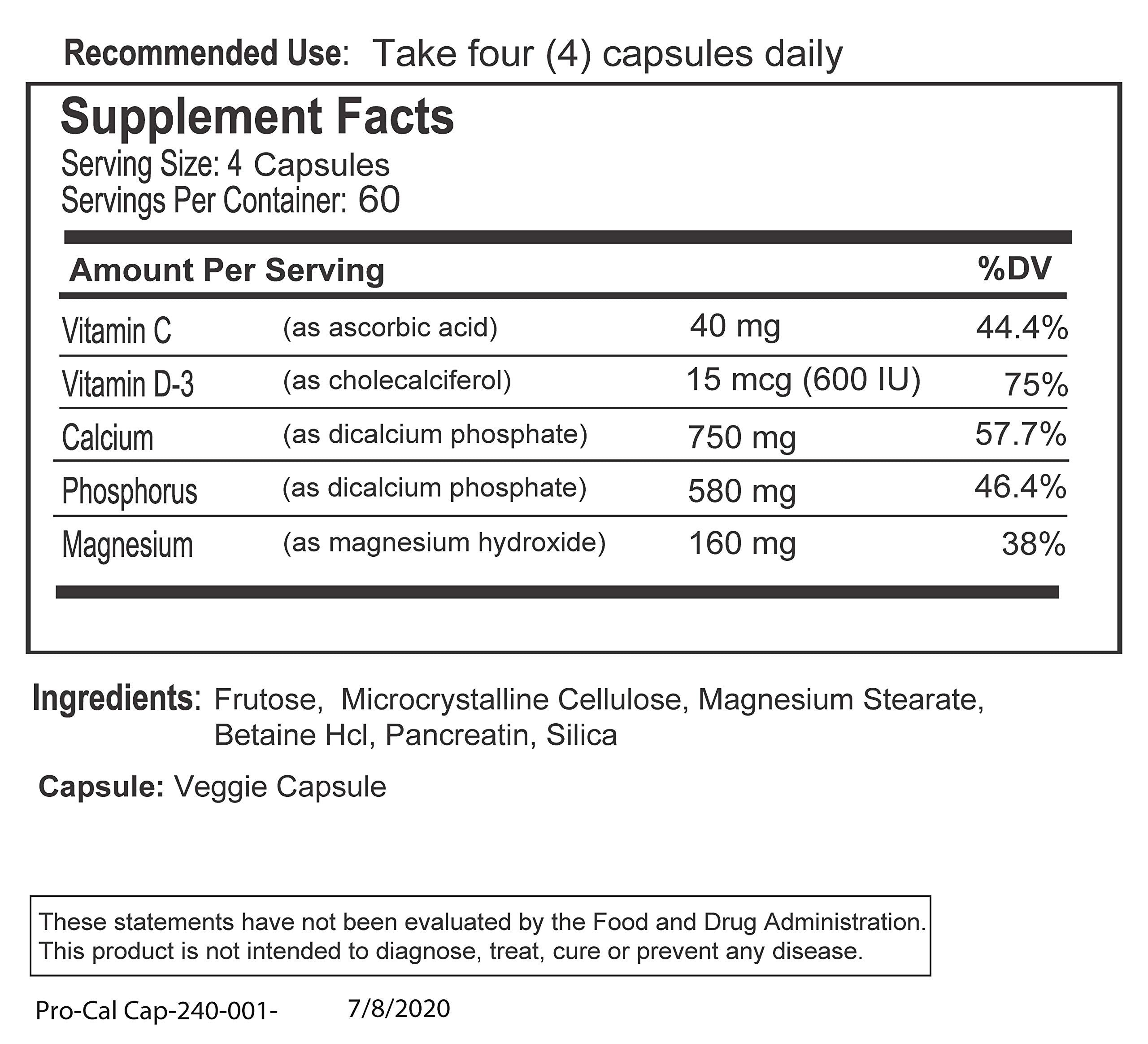 Biotek Pro-Cal daily dosing setup with vitamins on a health journal.