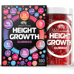 Bioteque Lab height growth gummies bottle on a desk, supporting daily wellness