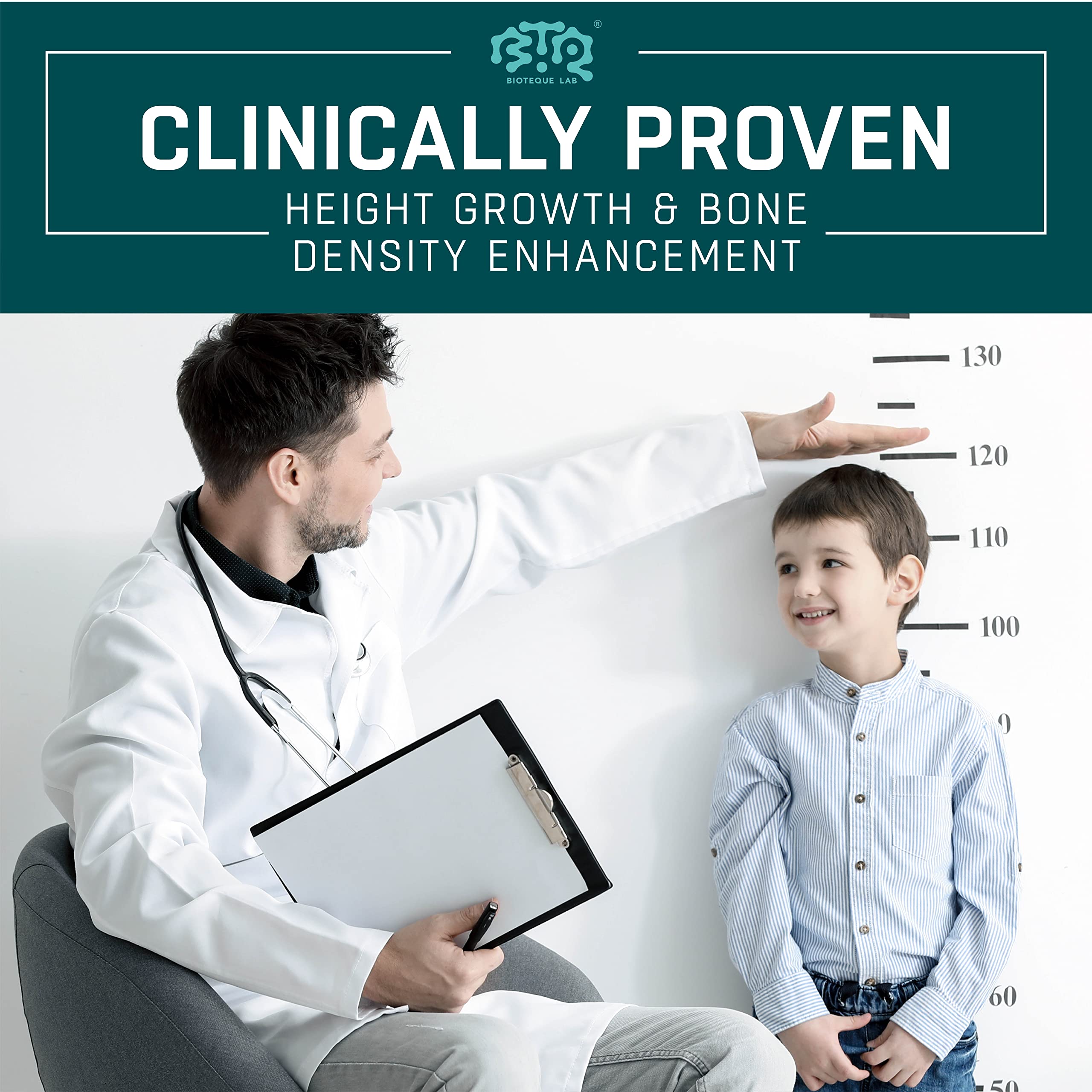 Biotequelab bone density ingredients label highlights calcium, zinc, and vitamin D3.