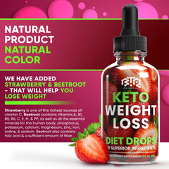 Biotequelab Keto Weight Loss Drops show cinnamon and cayenne for metabolism-friendly flavor.