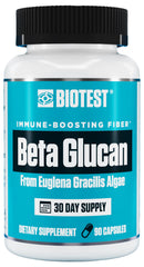 Biotest Beta-Glucan bottle on shelf highlights 600 mg dose for immune support.