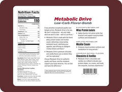 Biotest Metabolic Drive Protein chocolate glass shake highlights creamy texture for post-workout recovery.
