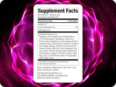 Biotest Superfood scoop shows convenient serving for berry-rich antioxidant support
