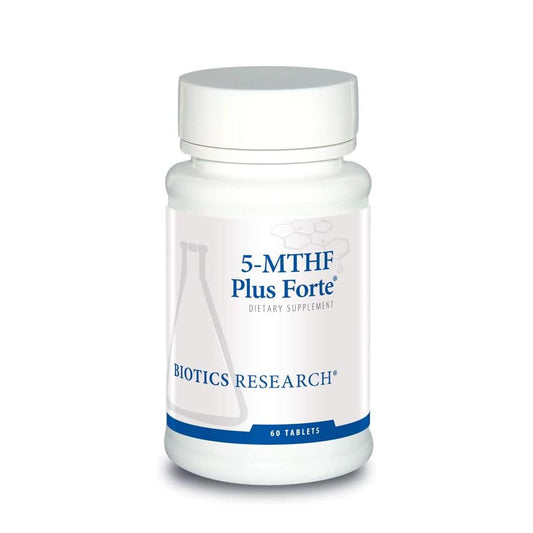 Biotics Research 5-MTHF Plus Forte bottle shows mood support and relaxation potential