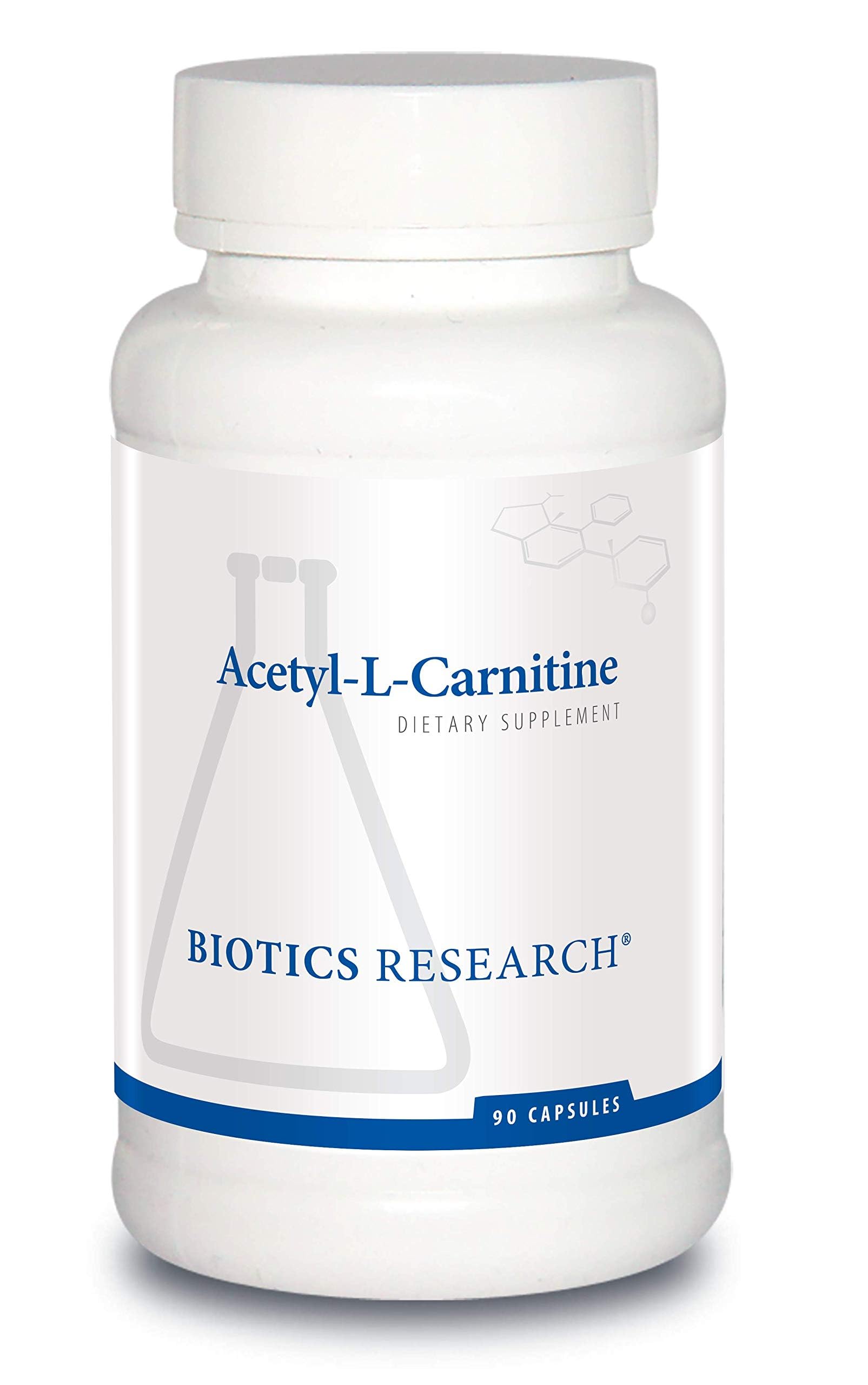 BIOTICS RESEARCH Acetyl L-Carnitine bottle pour for energy support.