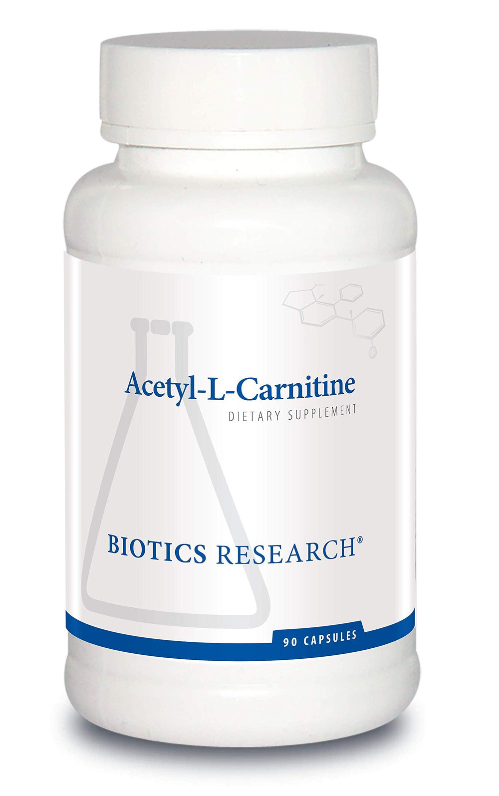 BIOTICS RESEARCH Acetyl L-Carnitine bottle pour for energy support.