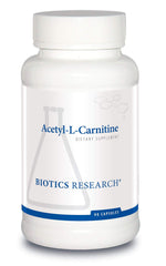 BIOTICS RESEARCH Acetyl L-Carnitine bottle pour for energy support.