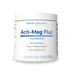 Biotics Research Acti-Mag Plus bottle and label for easy daily magnesium support.
