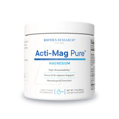 Biotics Research Acti-Mag Pure bottle front for easy daily supplementation.