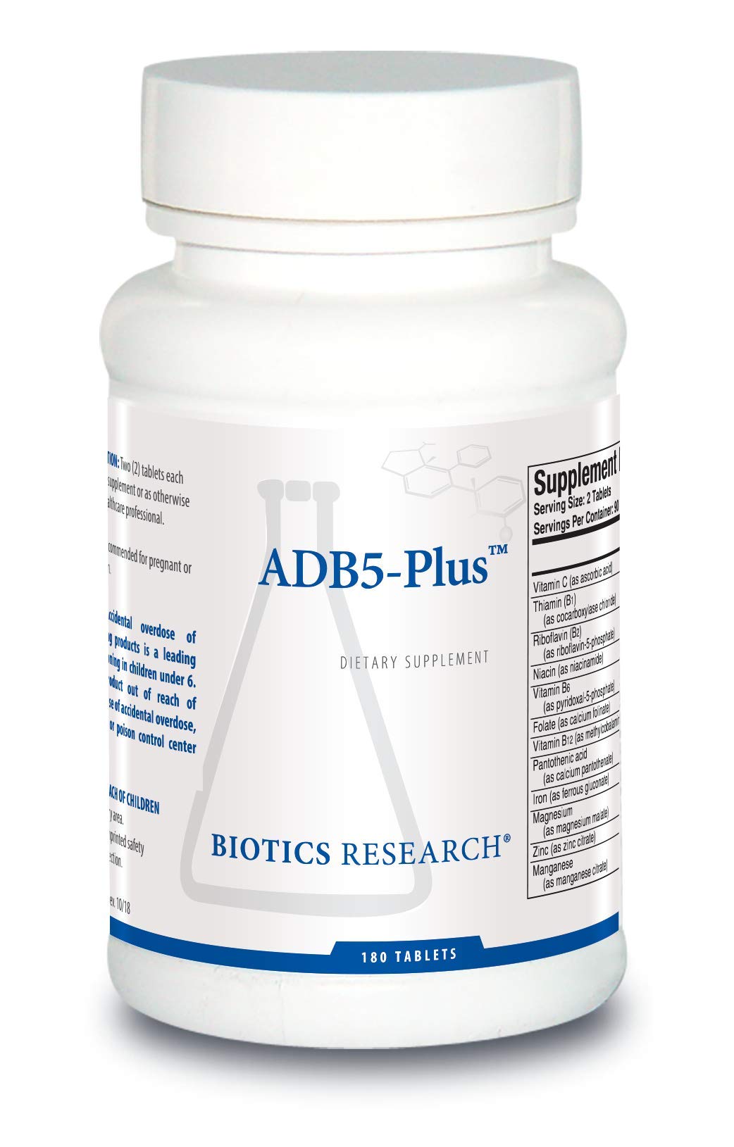 BIOTICS RESEARCH ADB5-Plus bottle-front showing product packaging and branding.