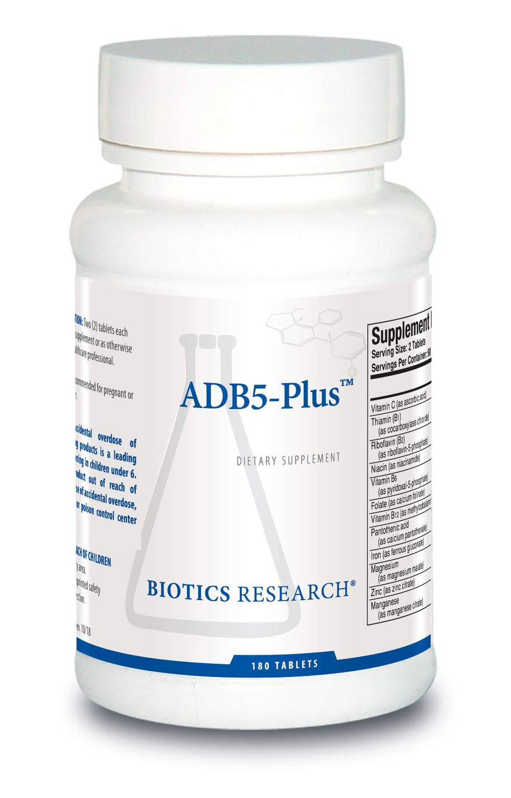 BIOTICS RESEARCH ADB5-Plus bottle-front showing product packaging and branding.
