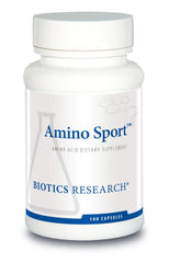 Biotics Research Amino Sport bottle front view showing packaging and product name