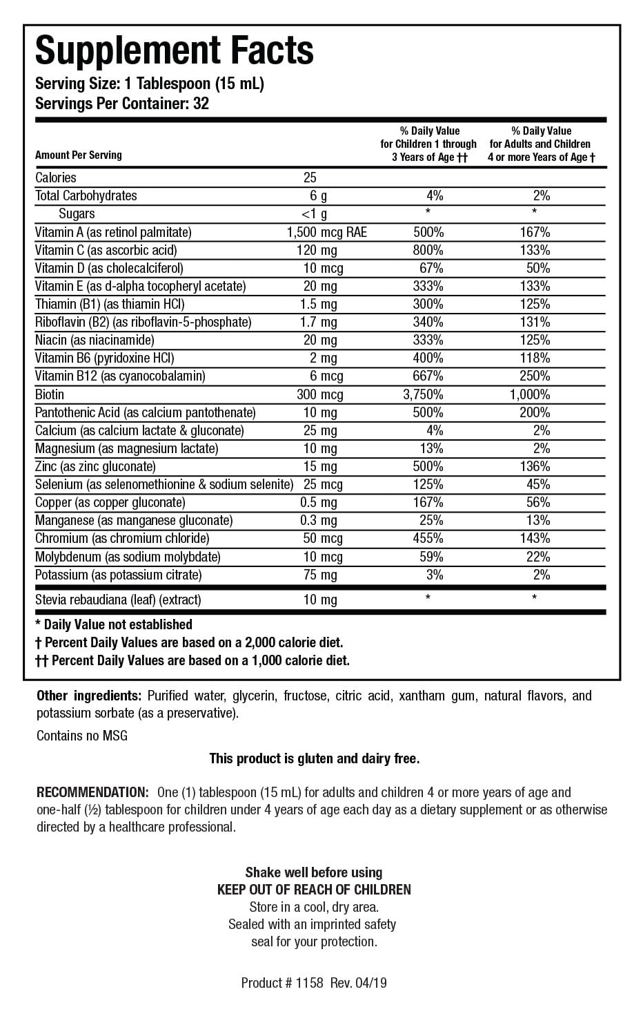 Biotics Research Aqueous Multi-Plus daily-dose spoon ready for convenient use.