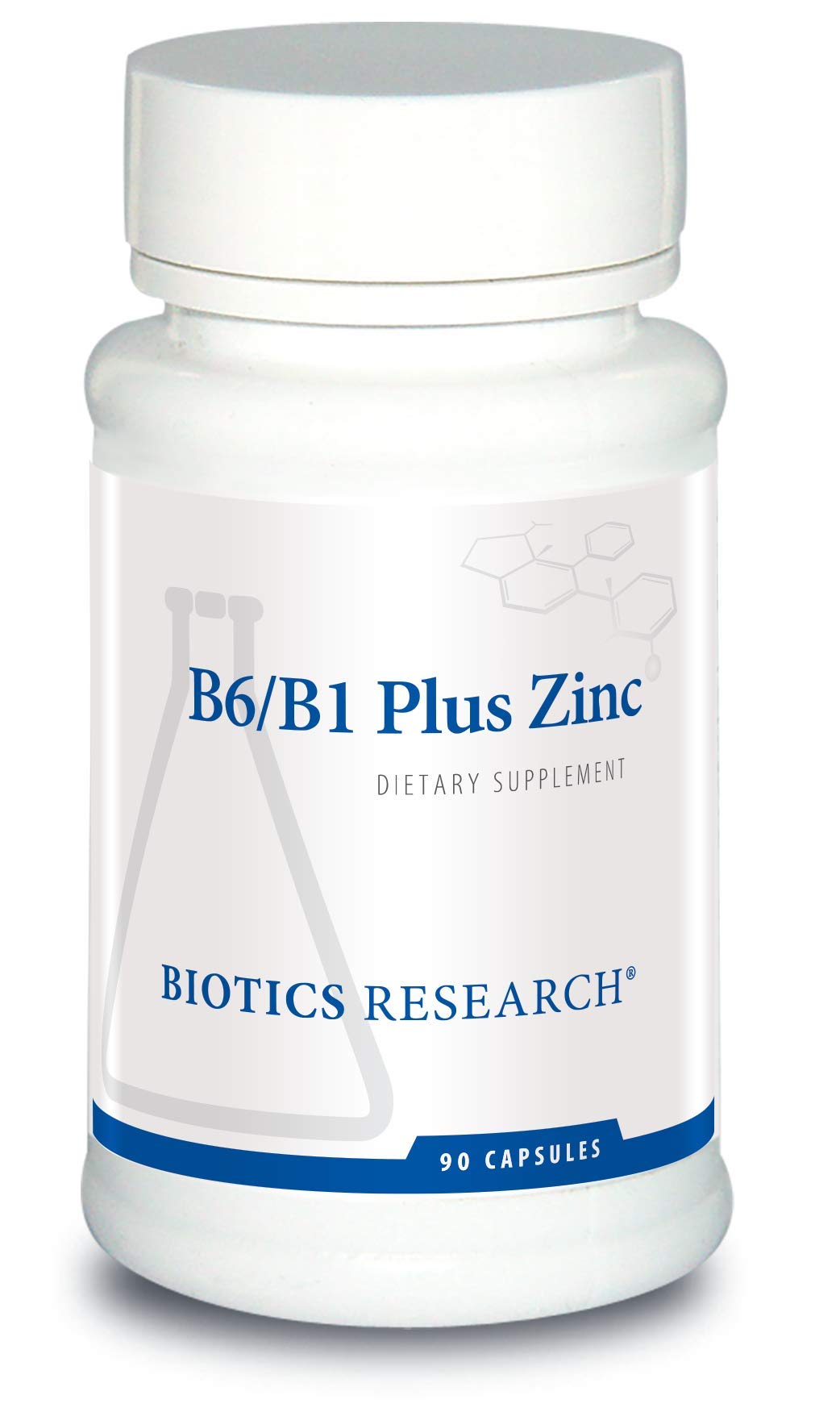 Biotics Research B6 B1 Plus Zinc bottle front for daily vitamin use.