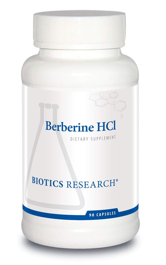 Biotics Research Berberine HCl bottle cap for easy daily dosing.