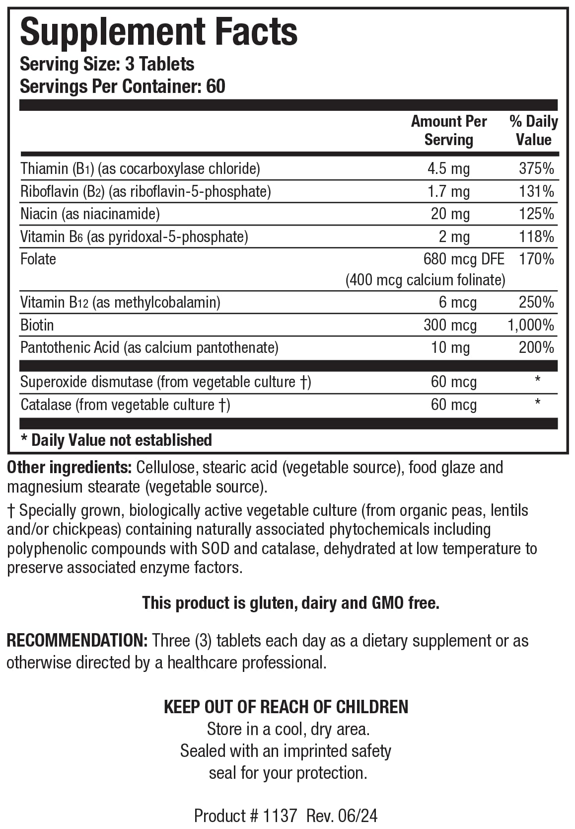 Packaging label for Biotics Research Bio-3B-G highlighting energy and stress support.
