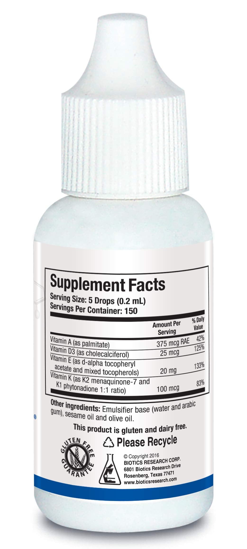 Biotics Research Bio ADEK Mulsion pour closeup illustrating simple dosing and rapid uptake.