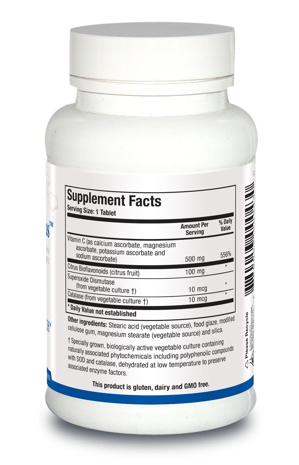 Bio C Plus label close-up showing mixed mineral ascorbates and citrus bioflavonoids
