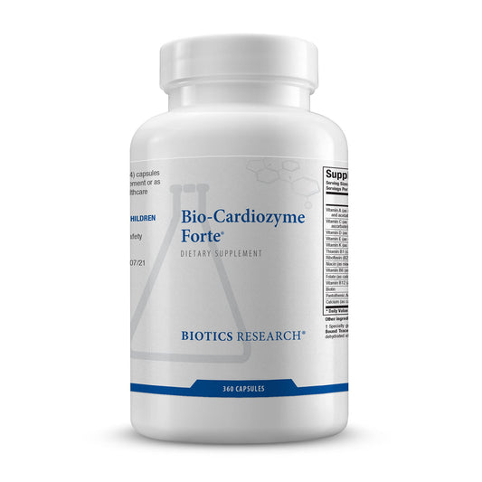 Biotics Research Bio Cardiozyme Forte bottle for daily cardiovascular support