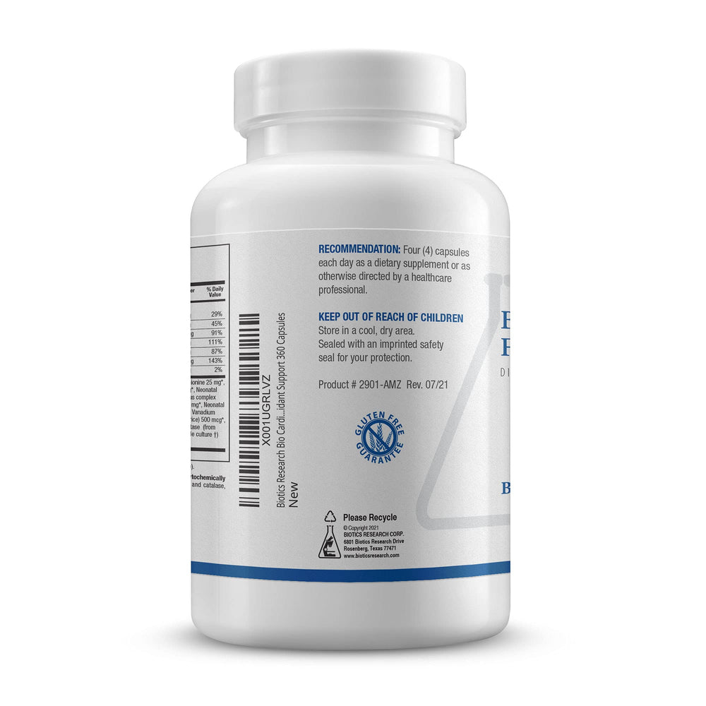 Biotics Research Bio Cardiozyme Forte capsules poured out for easy daily dosing