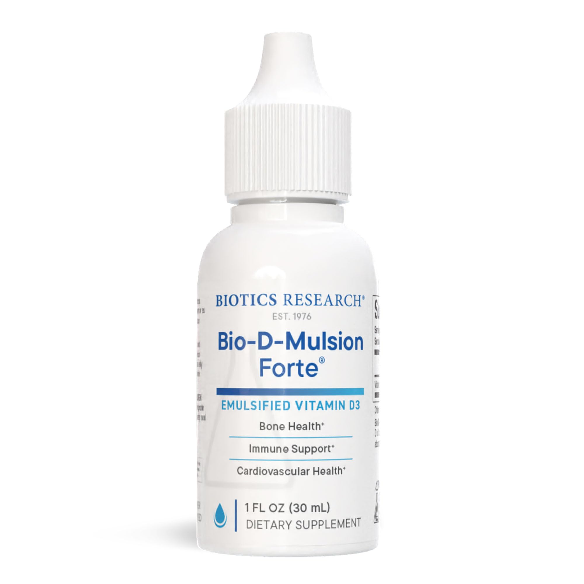 BIOTICS RESEARCH Bio-D-Mulsion Forte bottle shows vitamin D drops for daily support