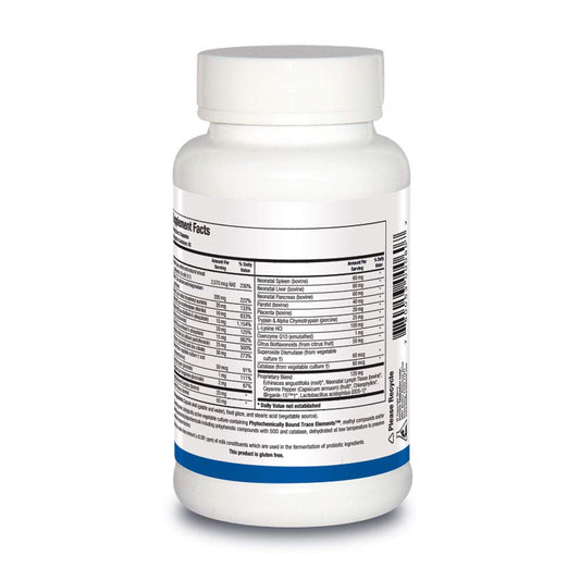 Bio-Immunozyme Forte bottle on table for easy daily use