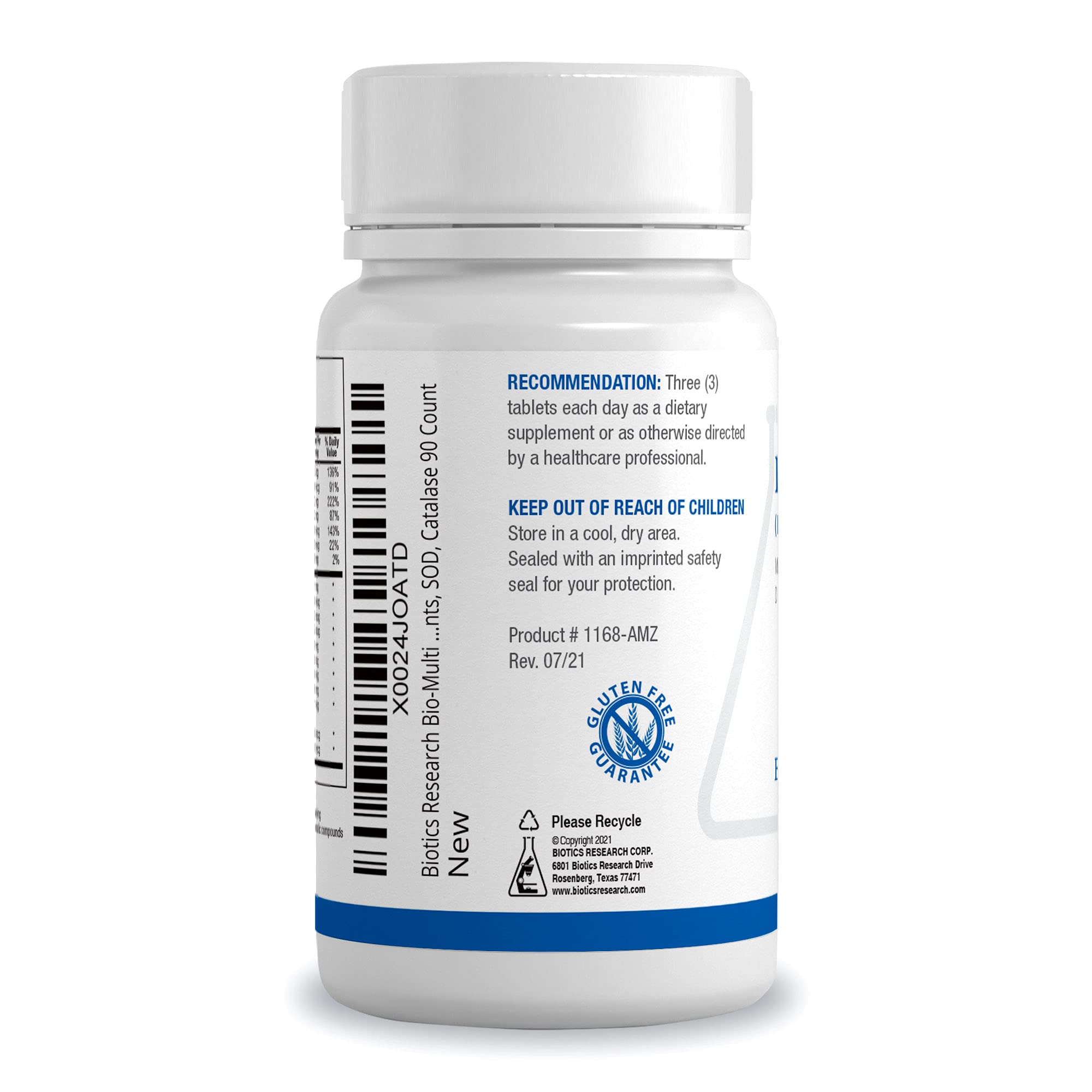 BIOTICS RESEARCH Bio Multi Plus chelated minerals for enhanced absorption in tablet form
