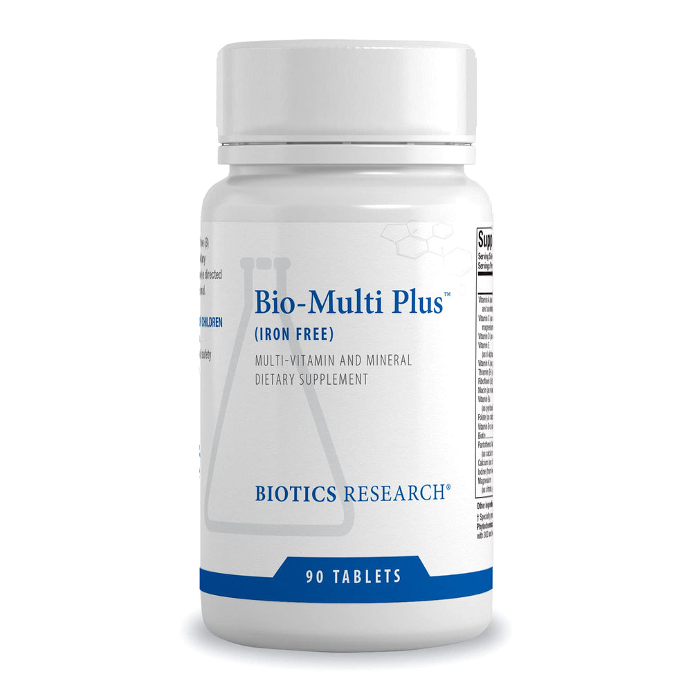 BIOTICS RESEARCH Bio Multi Plus Iron Free bottle with emulsified vitamins for better uptake