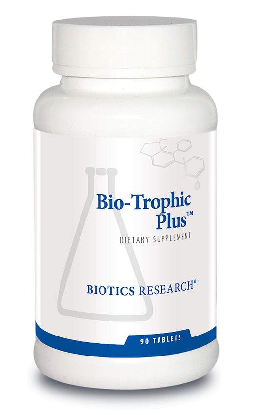 Bio Trophic Plus bottle showing whole-food nutrients for daily balance.